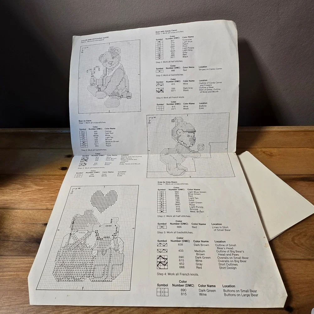Vintage 1987 Current Teddy Bears Counted Cross Stitch Christmas Cards Kit 7732-0
